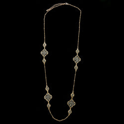 Luxury Faceted Necklace Gold/Gray NWOT