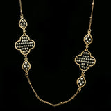 Luxury Faceted Necklace Gold/Gray NWOT