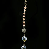 Luxury Crystal Necklace Gunmetal/Pink NWOT