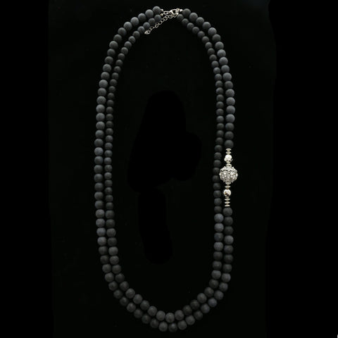 Luxury Crystal Necklace Silver/Black NWOT