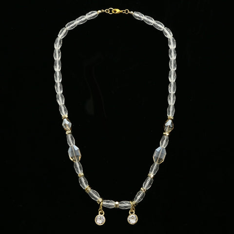 Luxury Crystal Necklace Gold/Clear NWOT