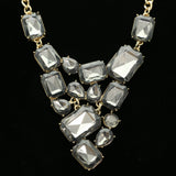 Luxury Crystal Necklace Gold/Gray NWOT