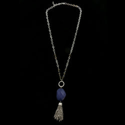 Luxury Crystal Y-Necklace Silver/Blue NWOT