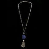 Luxury Crystal Y-Necklace Silver/Blue NWOT