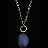 Luxury Crystal Y-Necklace Silver/Blue NWOT
