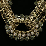 Luxury Crystal Necklace Gold/Green NWOT