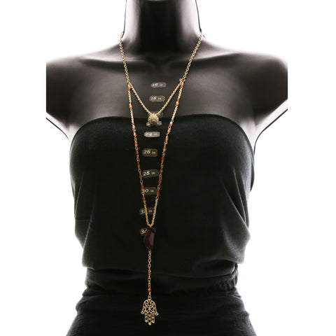 Luxury Crystal Mystic Hand Necklace Gold & Pink NWOT