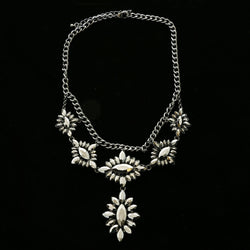 Luxury Faceted Necklace Gunmetal/Dark-Silver NWOT