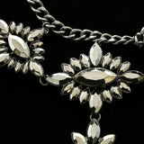 Luxury Faceted Necklace Gunmetal/Dark-Silver NWOT