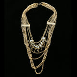 Luxury Crystal Necklace Gold/Brown NWOT
