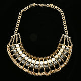 Luxury Faceted Necklace Gold/White NWOT