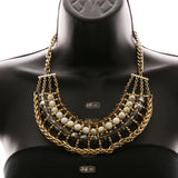 Luxury Faceted Necklace Gold/White NWOT