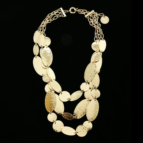Luxury Hammered Finish Necklace Gold NWOT