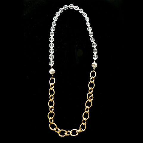 Luxury Crystal Necklace Gold/Clear NWOT