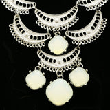Luxury Faceted Necklace Silver/White NWOT