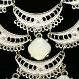 Luxury Faceted Necklace Silver/White NWOT