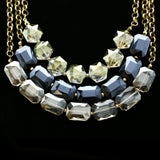 Luxury Faceted Necklace Gold/Blue NWOT