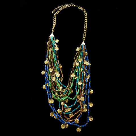 Luxury Beads Necklace Gold/Multicolor NWOT