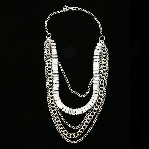 Luxury Crystal Necklace Silver NWOT