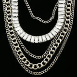 Luxury Crystal Necklace Silver NWOT