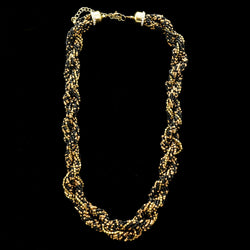 Luxury Crystal Necklace Gold/Black NWOT