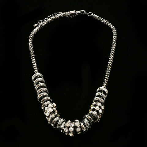Luxury Crystal Choker-Necklace Gunmetal NWOT