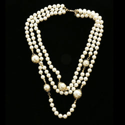 Luxury Pearl Necklace Gold/White NWOT