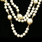 Luxury Pearl Necklace Gold/White NWOT