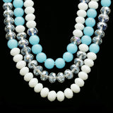Luxury Faceted Necklace Silver/White NWOT