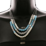 Luxury Faceted Necklace Silver/White NWOT
