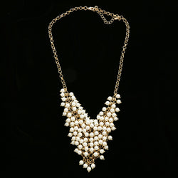 Luxury Pearl Necklace Gold/White NWOT