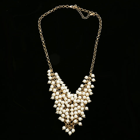 Luxury Pearl Necklace Gold/White NWOT