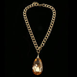 Luxury Crystal Necklace Gold/Orange NWOT