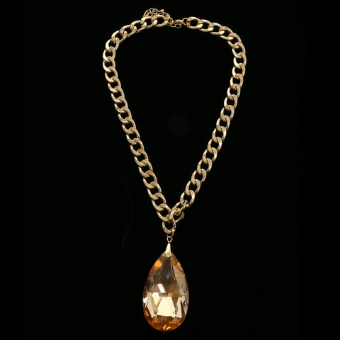 Luxury Crystal Necklace Gold/Orange NWOT