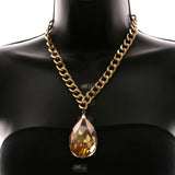 Luxury Crystal Necklace Gold/Orange NWOT