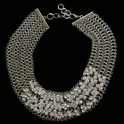 Luxury Crystal Necklace Silver NWOT