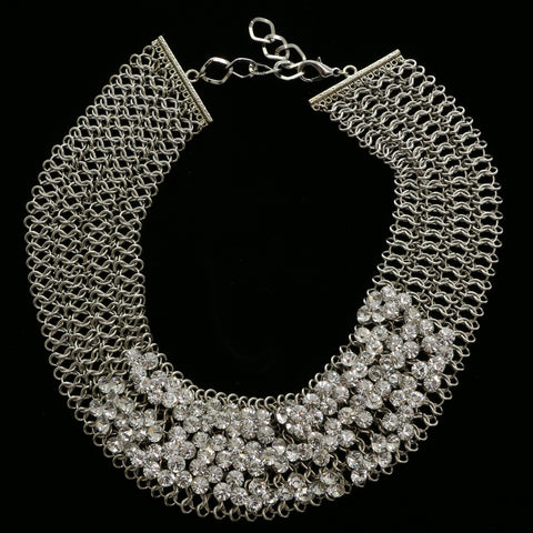 Luxury Crystal Necklace Silver NWOT
