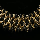 Luxury Faceted Necklace Gold/Black NWOT