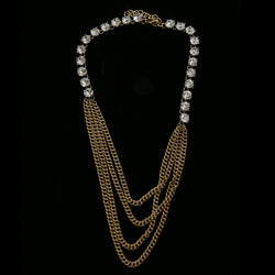 Luxury Crystal Necklace Gold NWOT