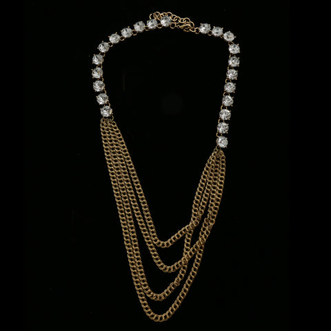 Luxury Crystal Necklace Gold NWOT