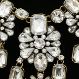 Luxury Crystal Antiqued Necklace Gold NWOT