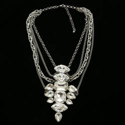 Luxury Crystal Necklace Silver NWOT