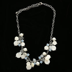 Luxury Shell Necklace Silver/White NWOT