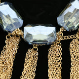 Luxury Crystal Necklace Gold/Blue NWOT