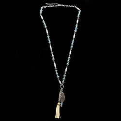 Luxury Y-Necklace Silver/Blue NWOT