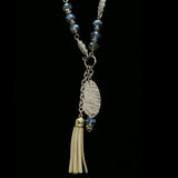 Luxury Y-Necklace Silver/Blue NWOT