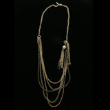 Luxury Faceted Crystal Necklace Gold & Gray NWOT