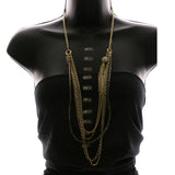 Luxury Faceted Crystal Necklace Gold & Gray NWOT