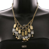 Luxury Faceted Necklace Gold/Clear NWOT