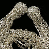Luxury Crystal Magnetic Clasp Necklace Silver NWOT